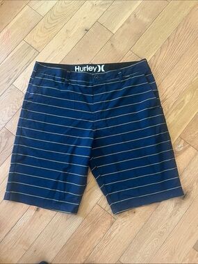 Hurley Phantom Navy with Cream Stripe Men's Hybrid Shorts